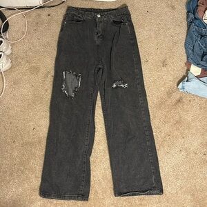 women’s black ripped jeans